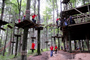 Menschen im Kletterwlad Tannenbuehl